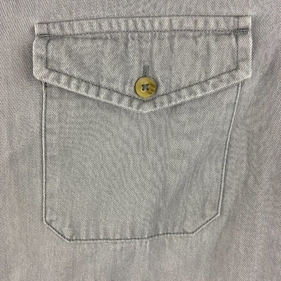 Untuckit Men's Gray Long Sleeve Button Up Shirt Slim Fit Large Lg - Picture 4 of 7